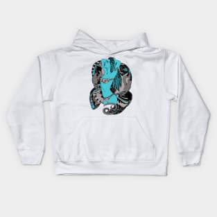 Blue Grey Cancer Beauty Kids Hoodie